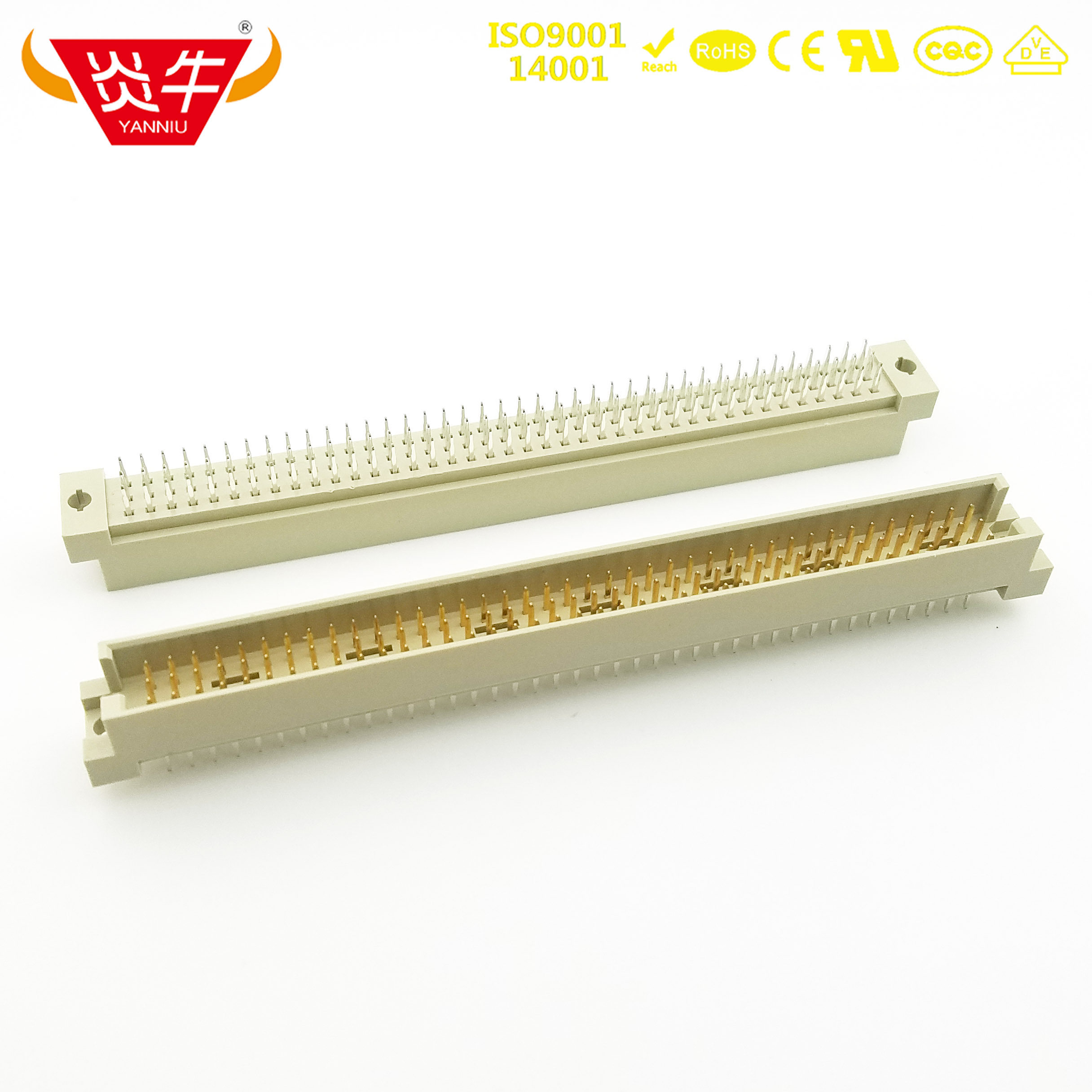 现货120P镀金3*40P欧式插座2.54mm板对板DIN41612连接器3120直针