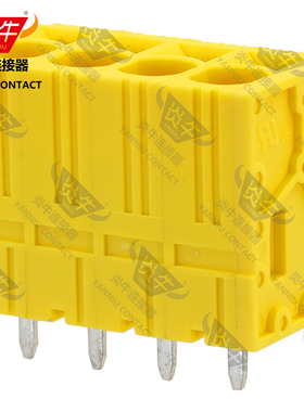 黄色YN271V/DG/KF205V/SPT5-V炎牛PCB接线端子7.5mm弹簧凤凰端子