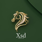 马到成功胸针女高档精致胸花西装 别针本命年马年高级设计感配饰潮