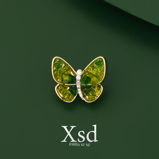 绿色清新小蝴蝶防走光固定扣衬衫连衣裙胸花领口神器轻奢百搭配饰