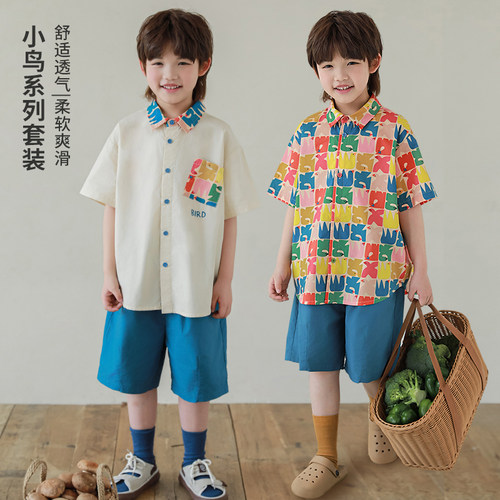男童夏季纯棉透气短袖