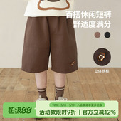 儿童纯色百搭透气休闲五分裤 2025新款 子 纯棉短裤 oddtails男童夏季