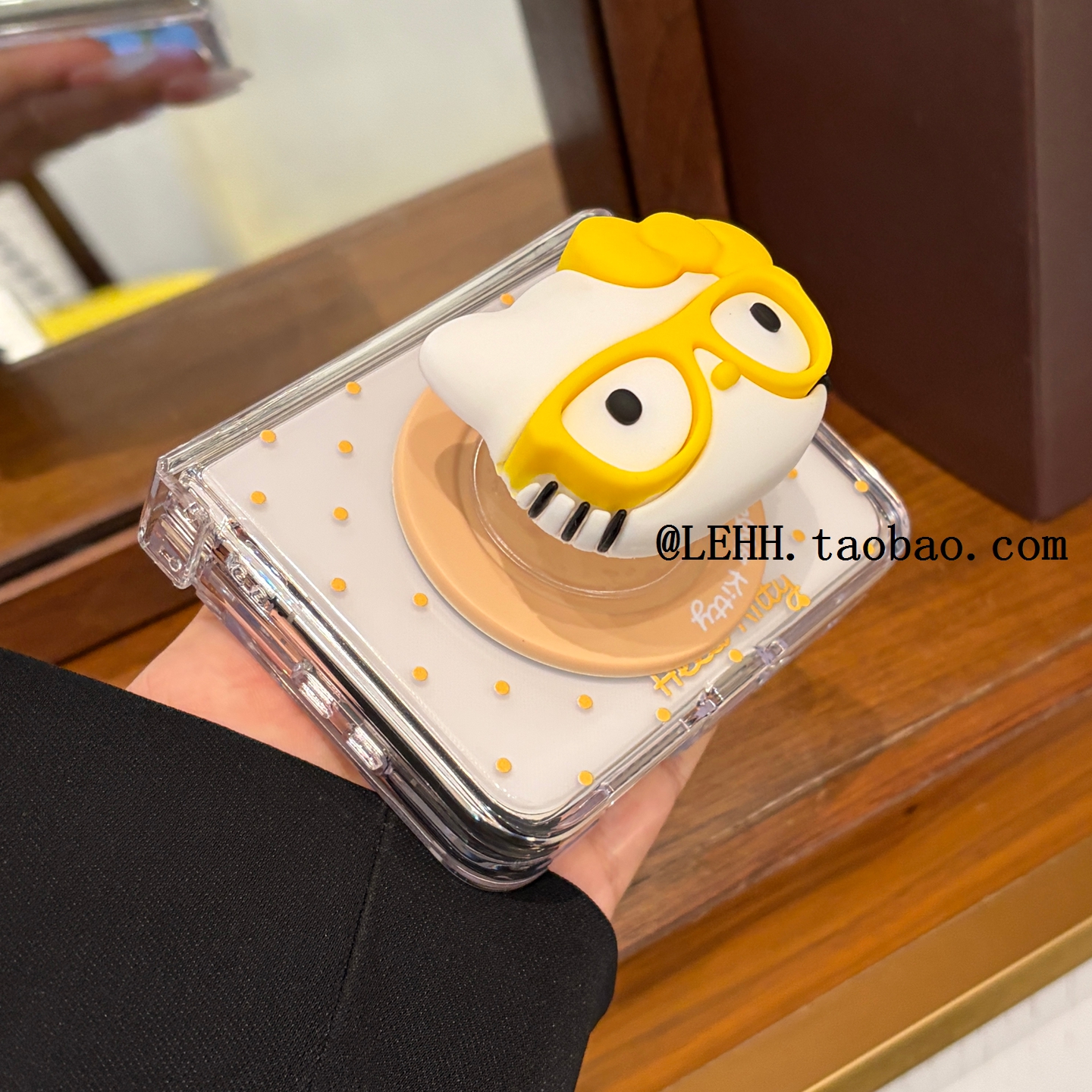 ins黄波点磁吸壳适用华为puraX手机壳新款小米mixflip2铰链全包pocket2折叠屏三星zflip7/6卡通支架荣耀v女