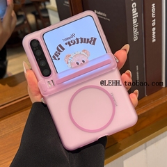 冰雾磨砂磁吸适用华为puraX手机壳新款阔折叠典藏版简约肤感三星Zflip7磁吸中轴果冻色全包男女款