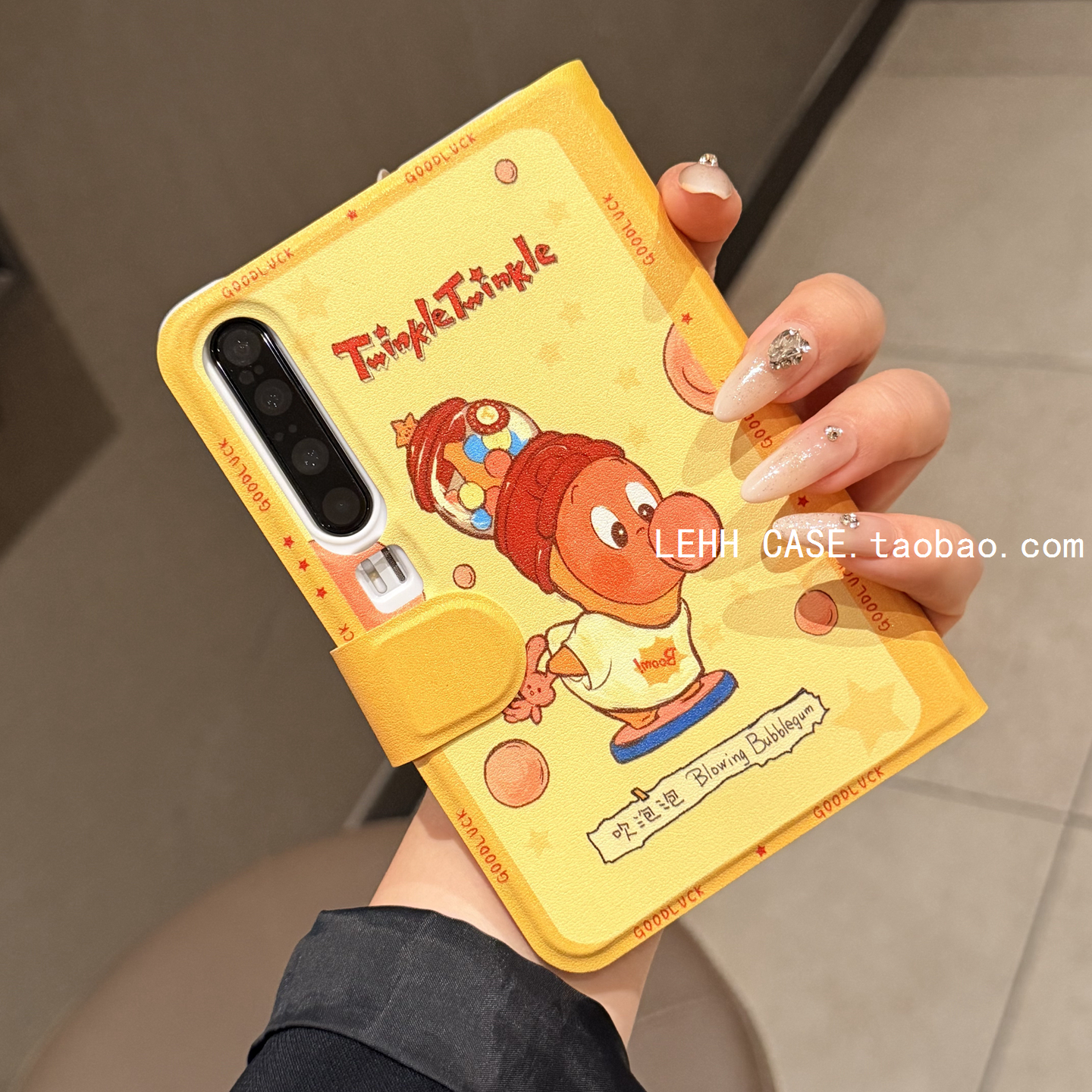 可爱吹泡泡星星人适用华为purax典藏版手机壳新品小米mixflip2不折叠书本壳华为Pocket2外壳三星zflip7/6女