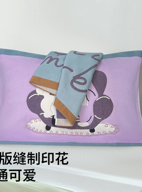 八层纱布枕巾一对装成人家用防脱落AB版卡通加大加厚棉质枕头巾