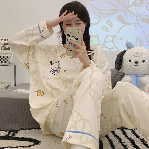 批发睡衣女款春秋季新款春款长袖女士夏款棉质薄意境家居服春秋款