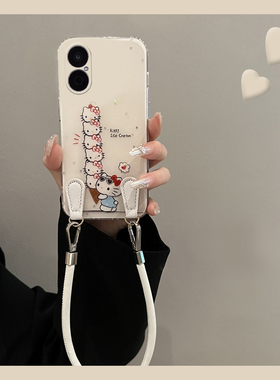 适用华为畅享80手机壳70x可斜挎60x卡通KT猫50pro带20se手绳20plus挂绳10s可爱9e麦芒30凯蒂猫畅想z白色10女p