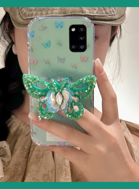 适用三星f52手机壳a53立体a8s水钻a52绿色a71蝴蝶a51带a90支架a80韩系a70s小清新a60硅胶a50s软壳a30手机套女