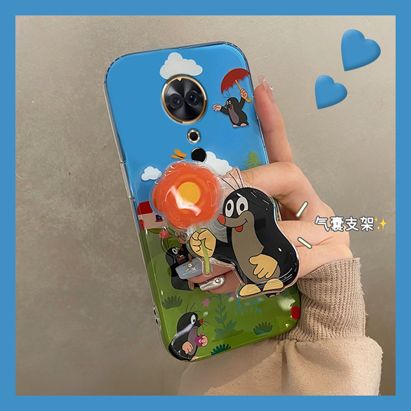 手机壳硅胶卡通呆萌立体旋转鼹鼠支架