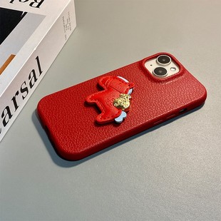 2026皮质小马适用oppofindx9pro手机壳findx8s 卡通x8ultra新年k12plus马年k10x马上r17红色realmex2十oppo女