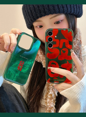 适用三星s23ultra手机壳s24plus红色s21发财s10+文字s22带字s20新年note10蛇年s9本命年s23fe过年s8十noto20