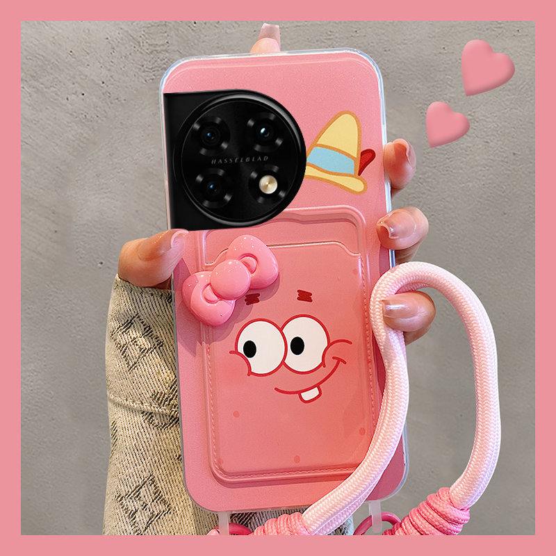 适用oppo一加ace3pro手机壳1+12立体ace2蝴蝶结11派大星ace3v卡套8t插卡9卡包10pro一体9rt手腕7t手提6十ace