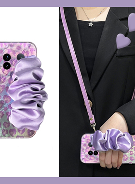 适用vivoxfold3pro手机壳xfold3满屏xfold2紫色xfold+爱心xflip折叠屏xfold十vivo立体带腕带手腕背带硬壳女p