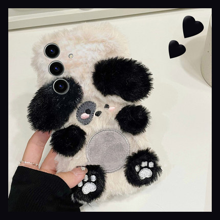 适用三星s23ultra手机壳s24plus立体s21刺绣s10+玉桂狗s22秋冬s20毛绒note10适合s9冬天s23fe毛茸s8十noto20