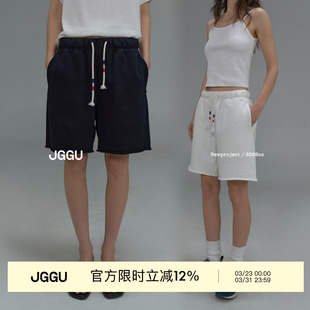 高克重松紧针织五分休闲短裤 晶咕黑标JGGU 新款 春季 女 运动场