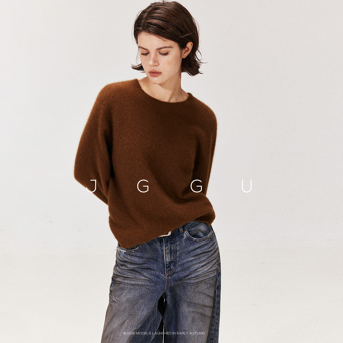 无缝一体绒感毛衣晶咕