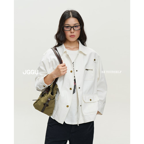 晶咕黑标JGGU 8月30号20点上新【随性口袋】多口袋工装牛仔外套女