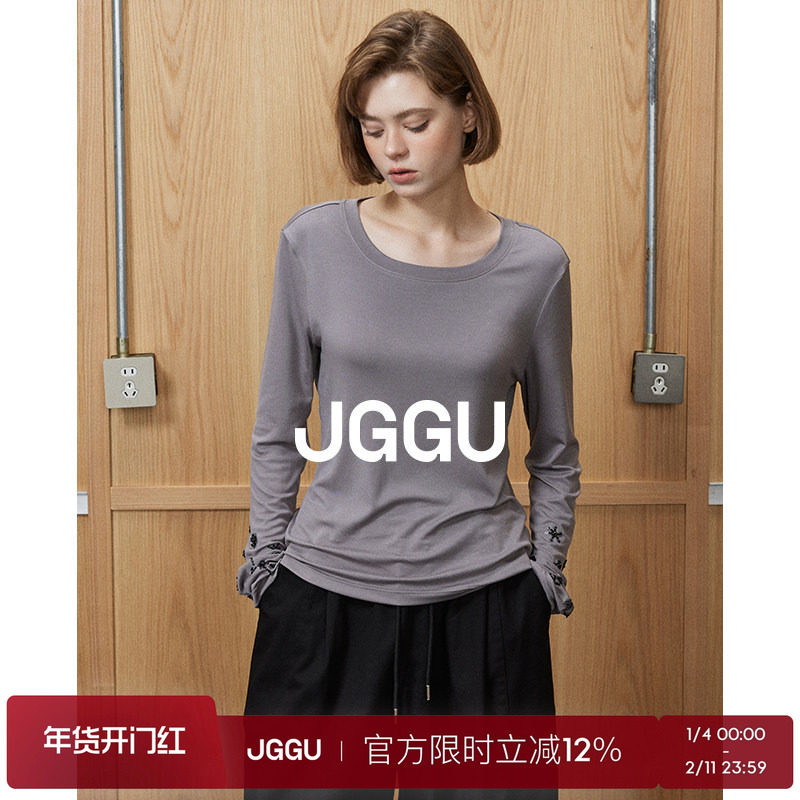 晶咕黑标JGGU璀璨匠心女夏重磅匠心设计感极简莫代尔长袖打底T恤,女装/女士精品,时尚套装,淘宝优惠券,粉丝福利购,淘宝优惠卷