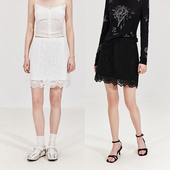 晶咕黑标JGGU无尽浪漫浮雕艺术感短款 水溶蕾丝气质25夏女半身裙子