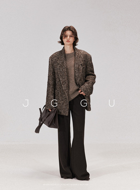 晶咕黑标JGGU【都市精英】绵羊毛＋羊驼毛混纺毛呢西装大衣外套