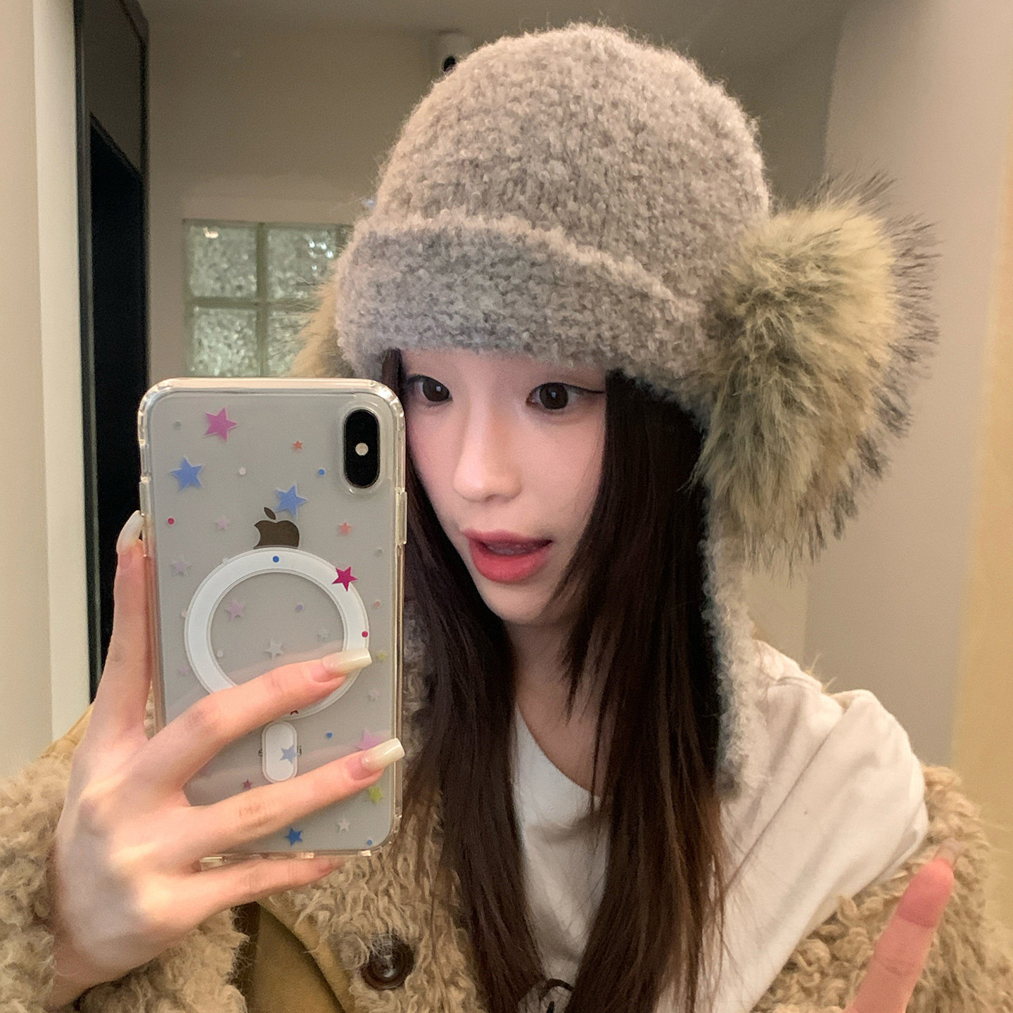 含羊毛咖色时髦雷锋帽女冬季复古保暖显脸小护耳帽防寒毛绒针织帽,服饰配件/皮带/帽子/围巾,帽子,淘宝优惠券,粉丝福利购,淘宝优惠卷