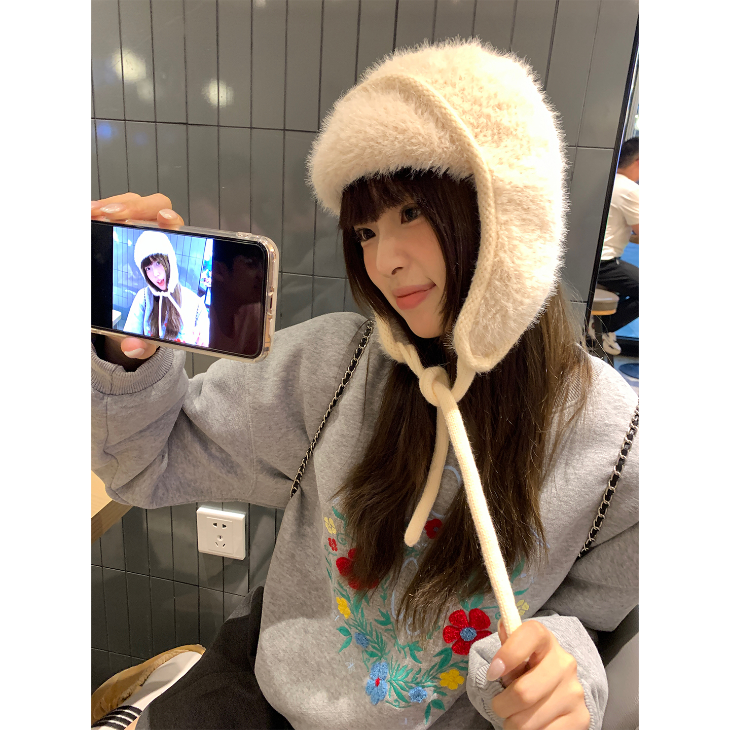 冬日加厚毛绒保暖针织帽