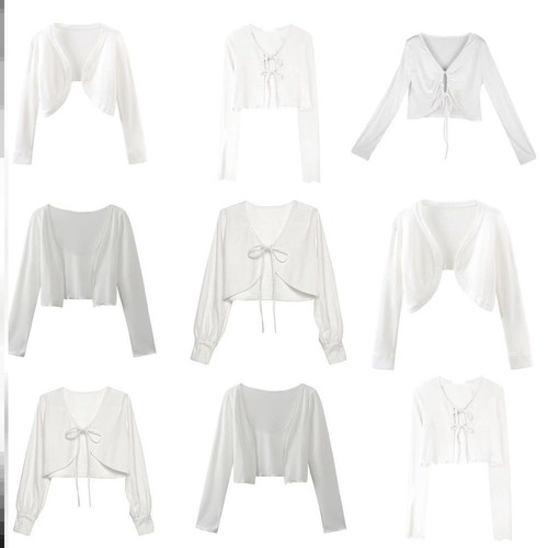 夏季配裙子的小披肩薄短款大码百搭外搭防晒开衫冰丝网纱雪纺外套