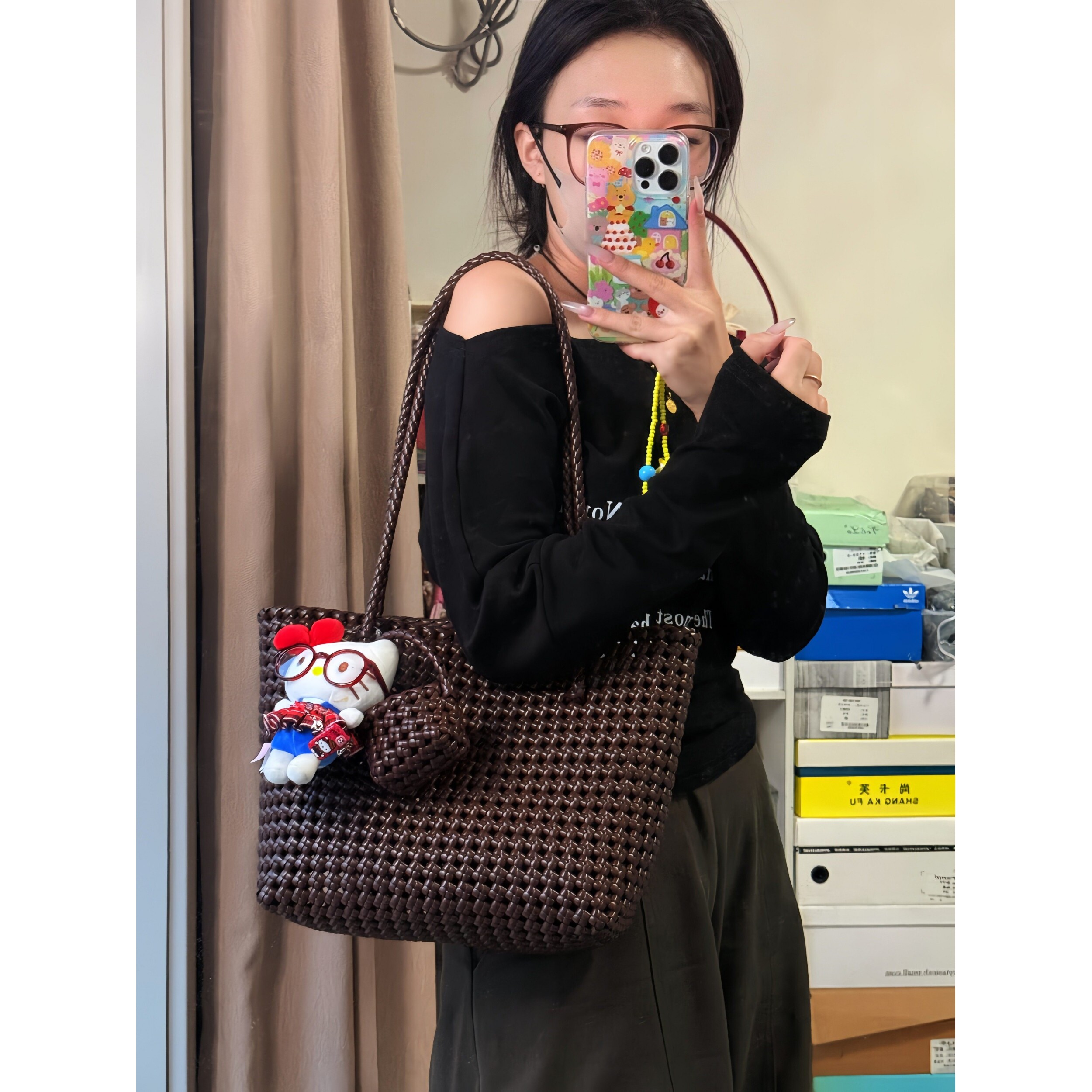 手工编织藤条包diy材料包藤编包高级感镂空菜篮子编织手提单肩包