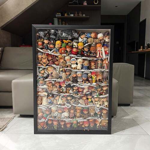 盲盒收纳展示架相框DIY立体手办防尘展示盒摆件高级感陈列架摆台