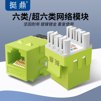 挺鼎过福禄克网络模块家用网线插座磷青铜镀镍镀金