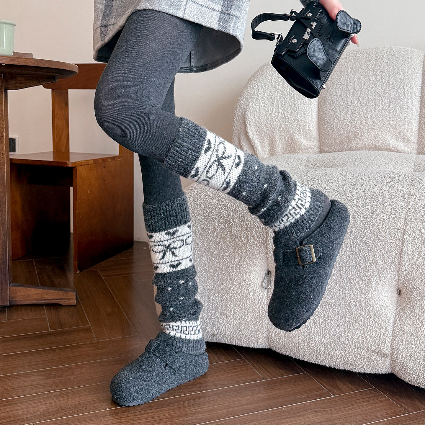 费尔岛堆堆袜套女秋冬保暖