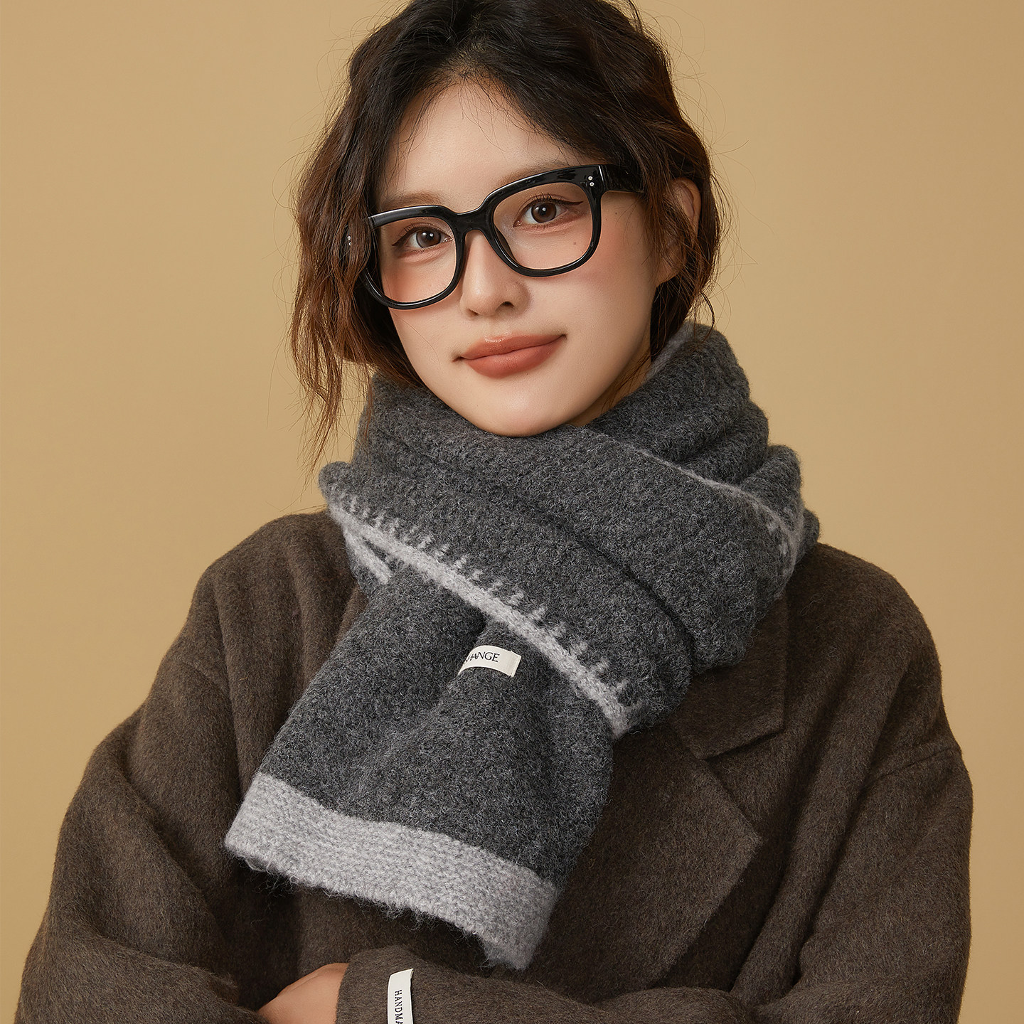 素单舍西灰色高级感针织围巾女秋冬保暖时尚洋气高档百搭披肩围脖,服饰配件/皮带/帽子/围巾,围巾/丝巾/披肩,淘宝优惠券,粉丝福利购,淘宝优惠卷