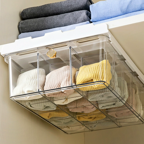 Прозрачная коробка для хранения нижнего белья положите внутренние колготки бюстгальтеры, аккуратная коробка -ящик для ящика дома артефакт Градиент