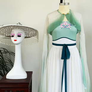 出租古典舞浔山行舞蹈服飘逸练功服身韵渐变纱衣民族舞演出服租赁