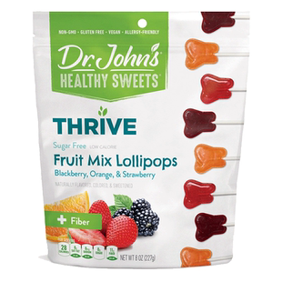 进口美国约翰博士棒棒糖混合水果味儿童糖果零食礼物木糖醇代糖