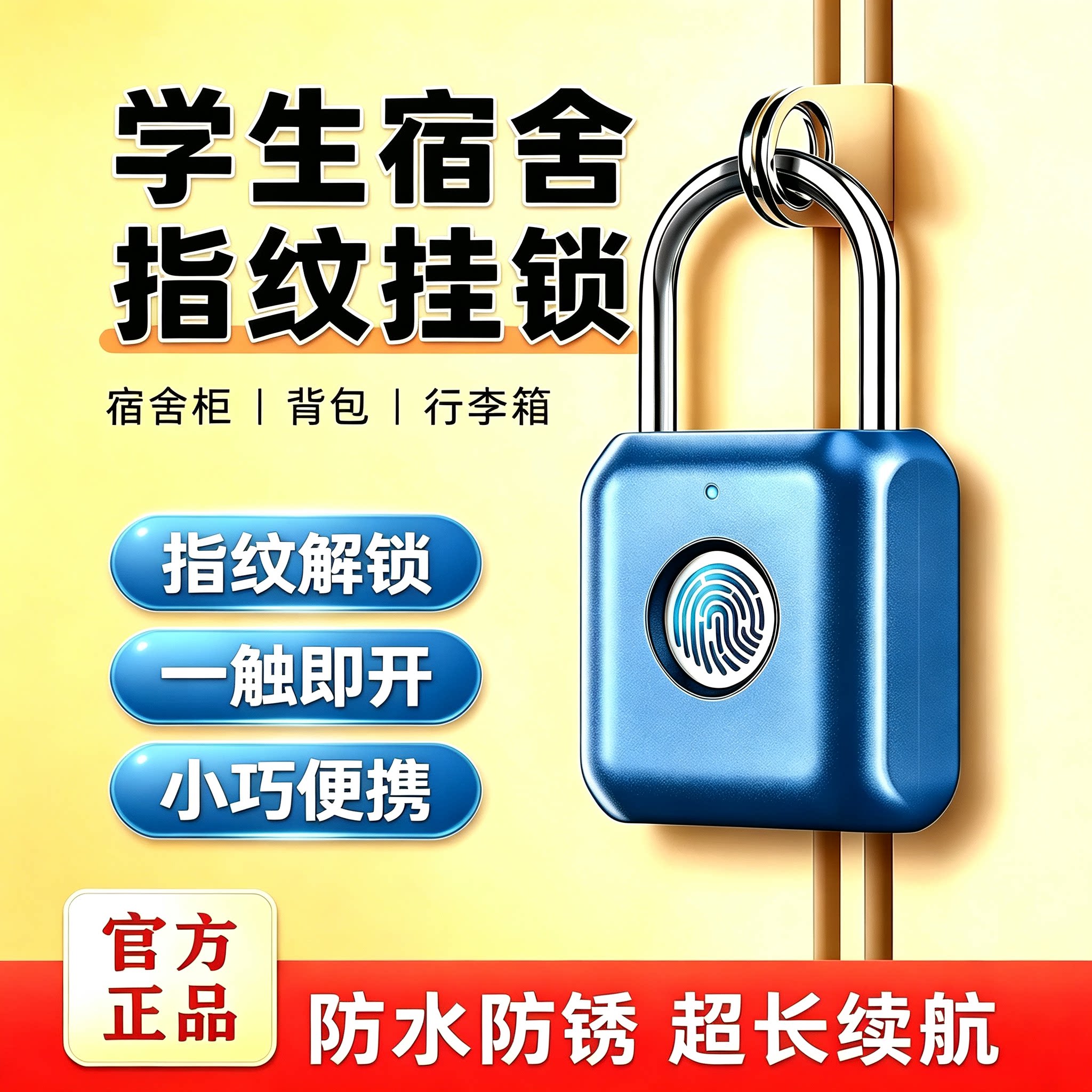学生宿舍行李箱智能指纹挂锁