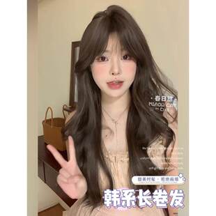 一口喵假发女网红日常长卷发夏季 韩系甜美逼真齐刘海jk全头套 新款