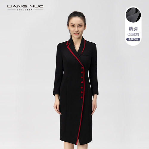 靓诺高端礼服年轻妈妈长袖连衣裙