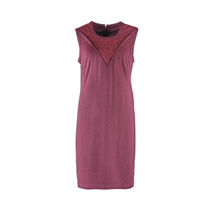 夏季 LIANGNUO靓诺拼色蕾丝连衣裙女中长款 女裙LL15322A 精英衣橱