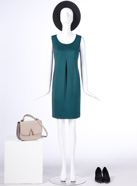 靓诺绿色背心裙LL16290B