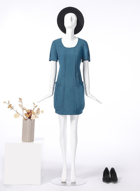 靓诺蓝色连衣裙LQ13080A