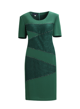 LIANGNUO靓诺绿色醋酸连衣裙LL16233A