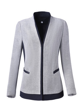 靓诺秋冬西装外套女花灰色交织上衣职业气质感显瘦小西服LS17182A
