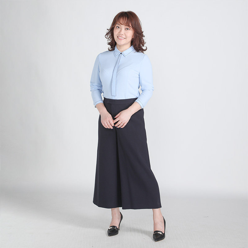 [轻熟商务]靓诺藏蓝八分肥腿裤女春秋时尚通勤商务裤NK17324A
