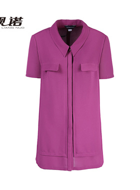 LIANGNUO靓诺玫红小领衬衫LC19238A