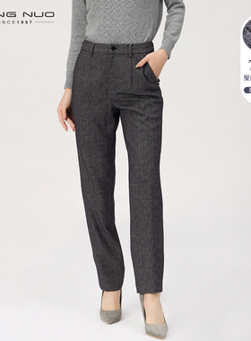 靓诺时尚百搭休闲裤女春季新款女裤显瘦铅笔裤弹力小脚裤LK20412A