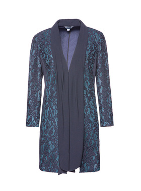 靓诺时尚优雅蕾丝飘带拼接重工女装上衣春秋新款外披LX17371A