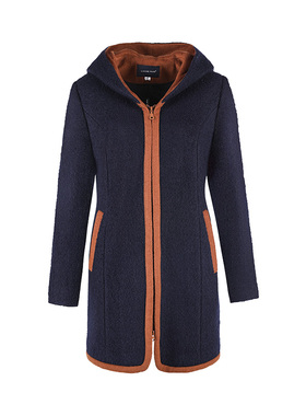 靓诺藏蓝拼驼大衣LD19499A