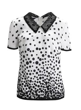 LIANGNUO靓诺黑白点渐变套头衫LT16201A